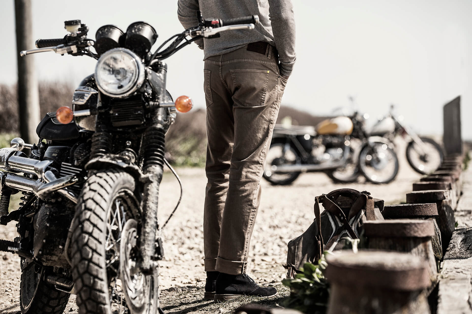 Barbour, Barbour International, Fashion, Clothes, Agency, Photography, Film, London, Sunset, WeAreShuffle, Bikers, Camp fire, beach, sea, production, marketing, sand, ride to the sun